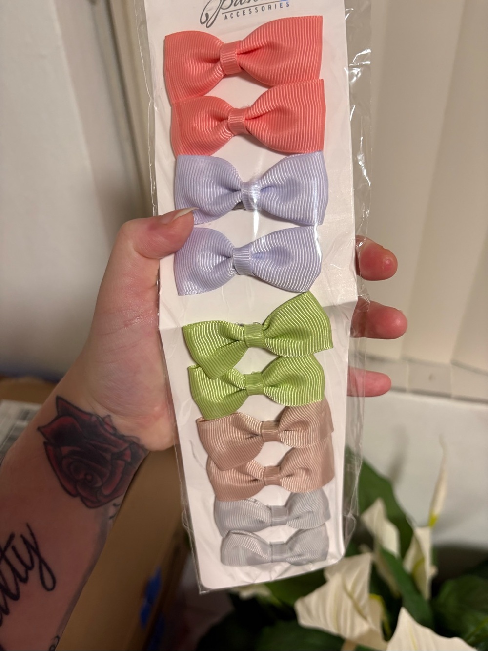 Kids Pastel Bow Hair Clips - Pack of 6